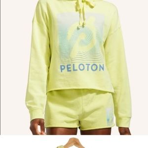 Peloton neon cropped hoodie